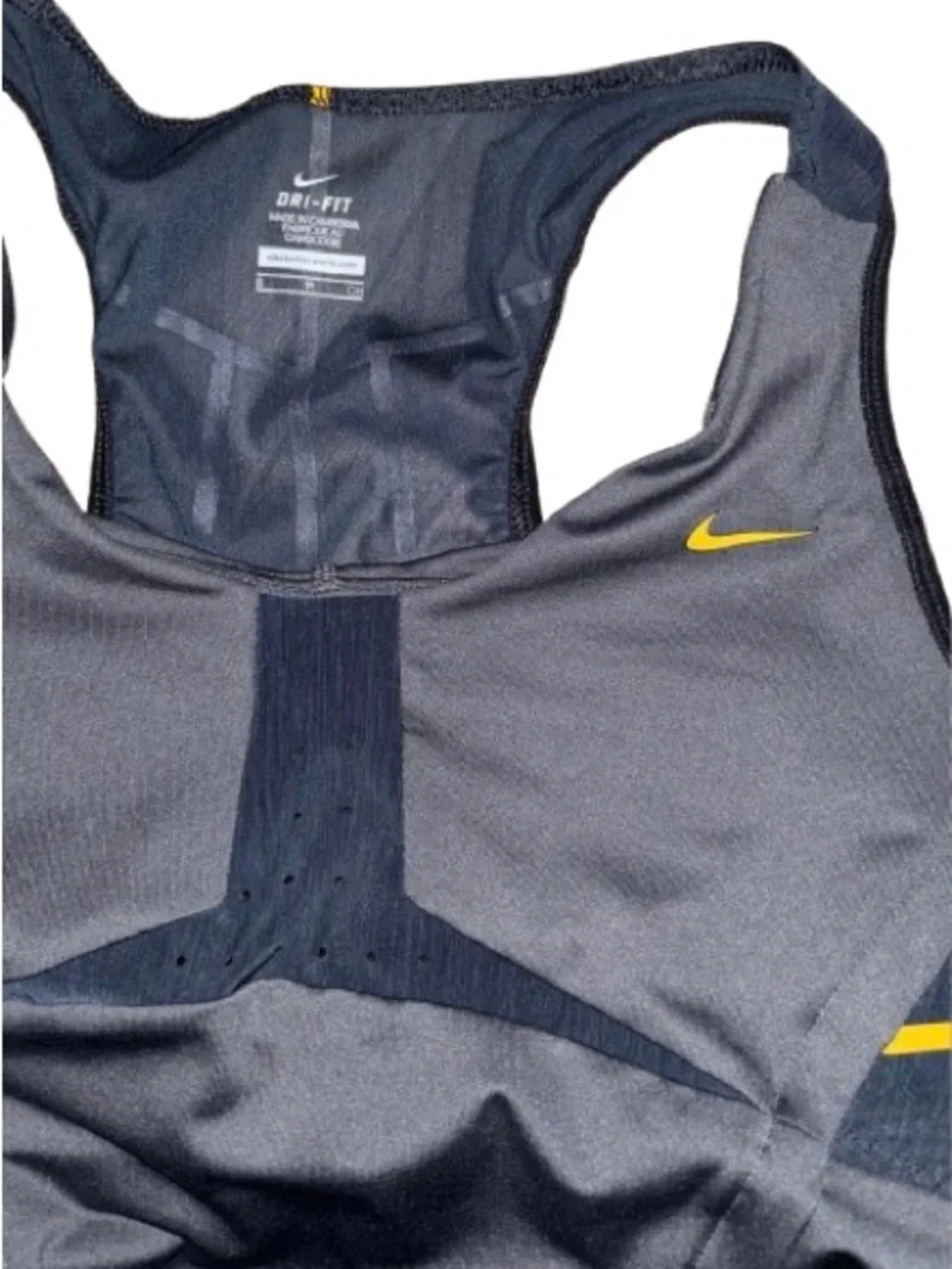 NIKE MARIA SHARAPOVA SKYLINE Black Grey and Golden Yellow Tennis Dress SMALL